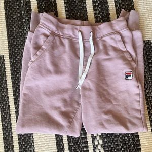 purple FILA joggers